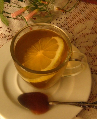 Tea made from eucalyptus, thyme, and mallow