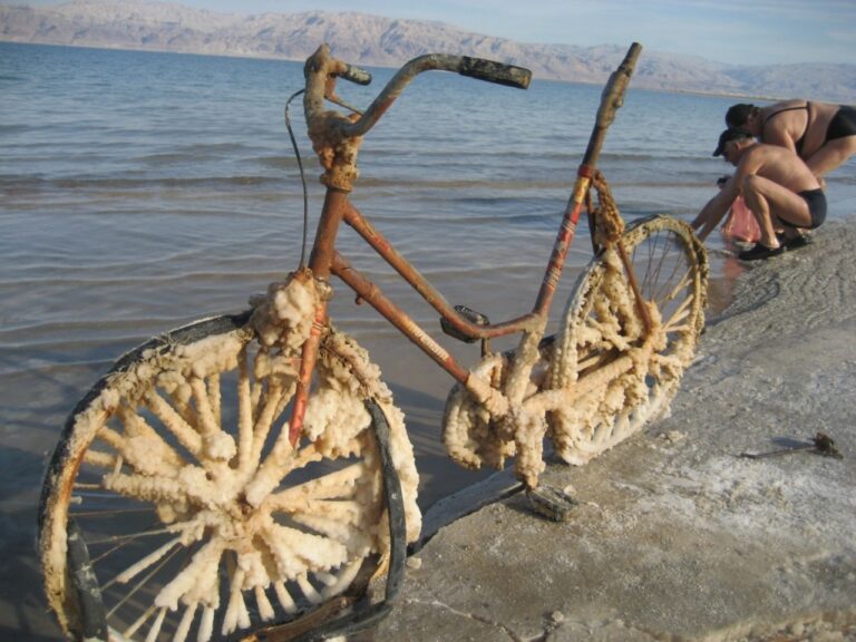 "Petrified Bike" Metaphor for a Shrinking Dead Sea?
