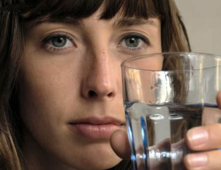 looking at a glass of water