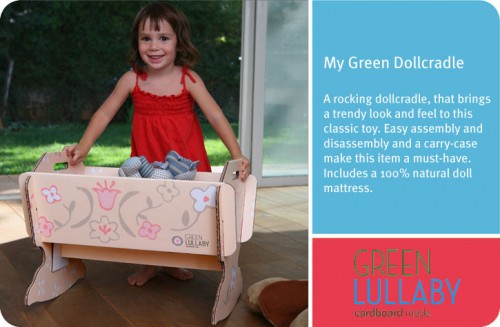 Green Lullaby Makes Recycled Dollhouses and Doll Cradles