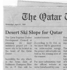 Al Qaeda Terrorist Drop-Out, And Champion Skier, Builds "Green" Ski Slopes On Sand Dunes In Qatar