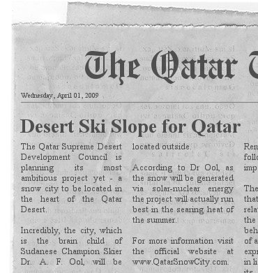 Al Qaeda Terrorist Drop-Out, And Champion Skier, Builds "Green" Ski Slopes On Sand Dunes In Qatar