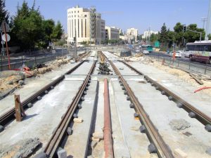 Tel Aviv Light Rail Train Chugs Away, Slowly