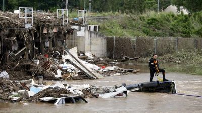 Road Trains Take on a New Look in Waterlogged Queensland Australia