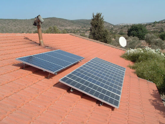 solar panels on house red tile