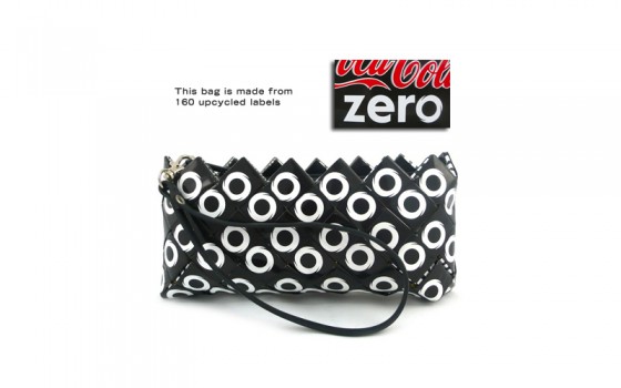 "recycled coke label bag"