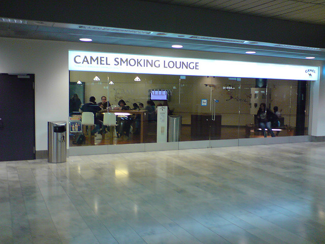 cigarette smoking airport lounge