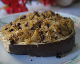 RECIPE: Eggplant Stuffed with Bulgur and Fruit