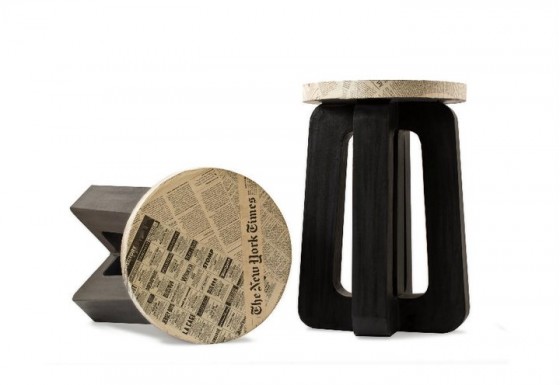 "upcycled cardboard stool"