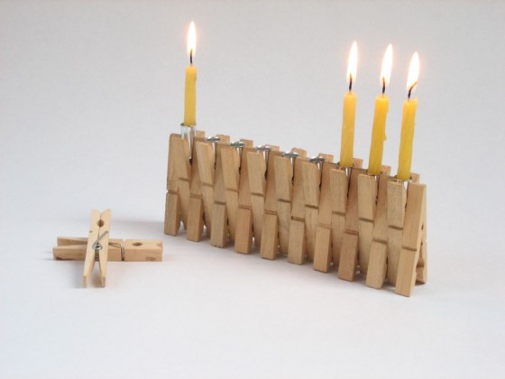 "hannukah menorah clothespin"