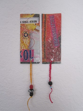 plastic bag book marks