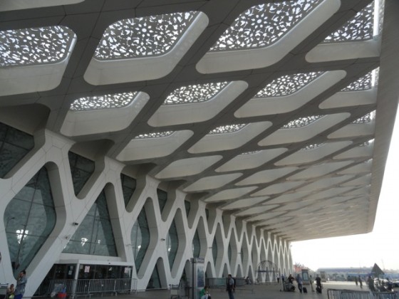 Marrakesh airport outside solar power