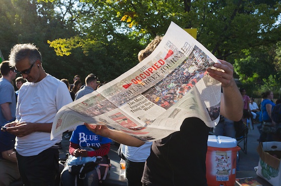 occupy wall street photo newspaper