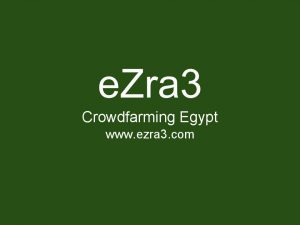 Crowd Farming in Egypt