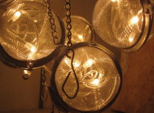 Recycled Tea Strainer Lamp Creates Soothing Glow