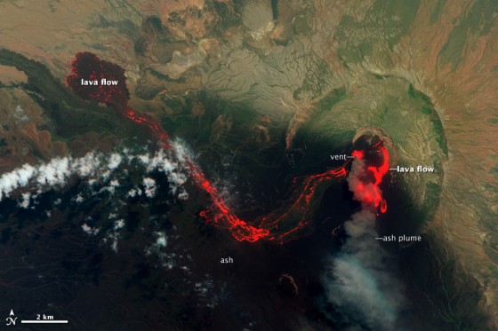 Located in the East African nation of Eritrea, the Nabro volcano began its eruption explosively on June 12