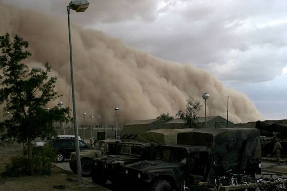 dust storm in Iraq sand