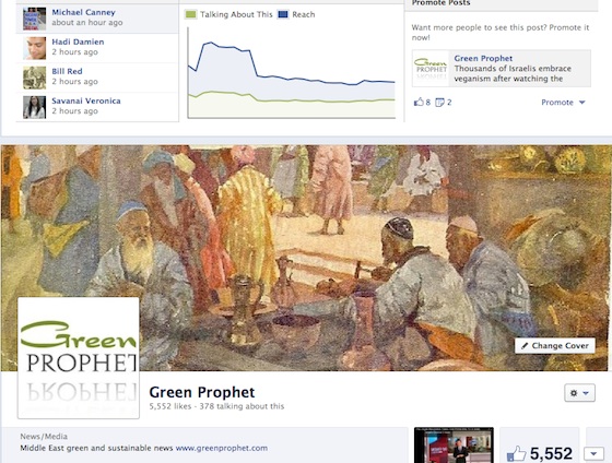 Facebook, social media, green blogs, Green Prophet, Middle East