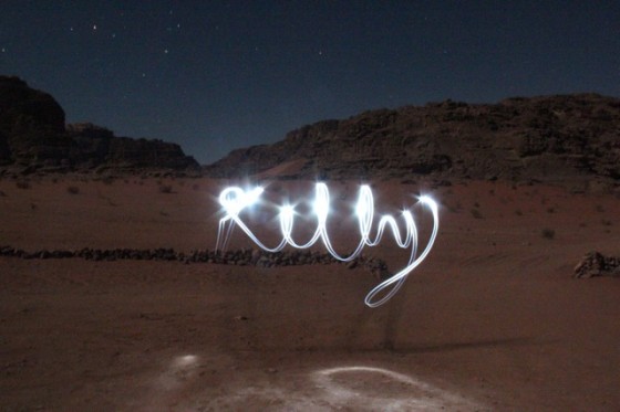 wadi rum light graffiti