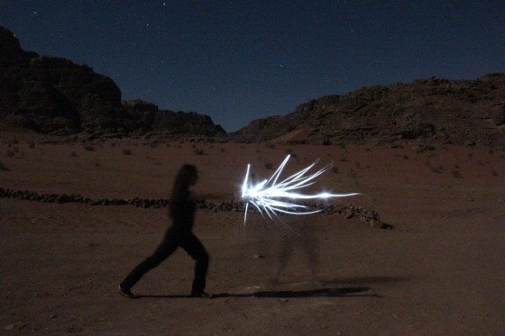 wadi rum light graffiti
