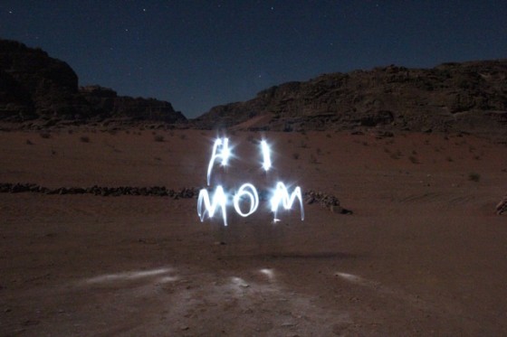 wadi rum light graffiti