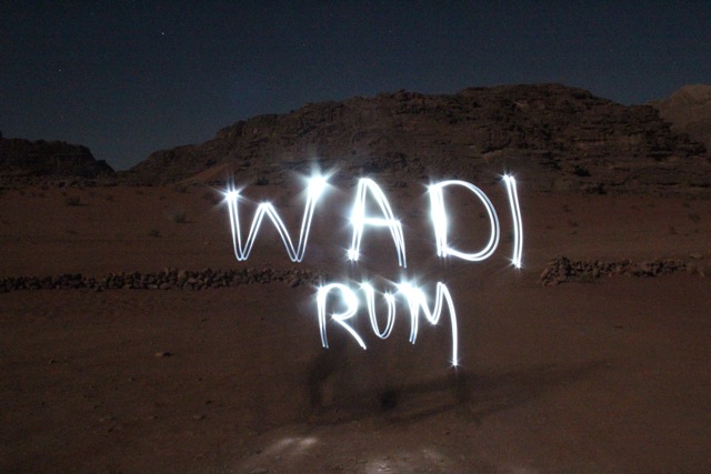 Light Graffiti in Wadi Rum for Low Impact Fun