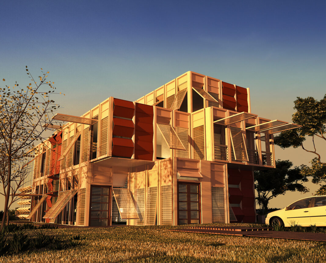 green design, Oxygen Villa, prefabricated house, eco-design, House, Egypt, mashrabiya