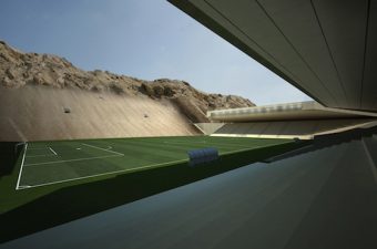 Jebel Hafit stadium in the desert by MZ Architects