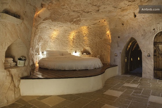 cave, architecture, Airbnb, Columbarium, Israel, natural materials,