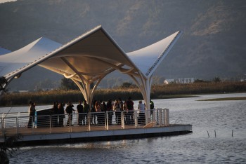 floating bird observatory hula valley israel