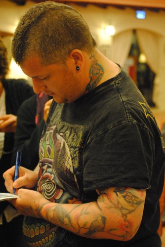 image tatooed birder Tristam Reid