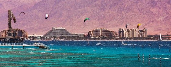 kite surfing red sea, Eilat, Israel