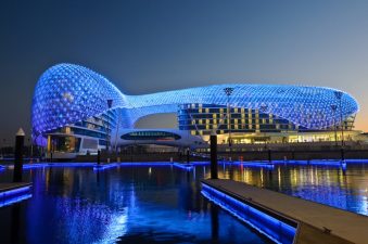 5-Star Yas Hotel Lit Up by a Dazzling Crown of 5,000 LED Panels