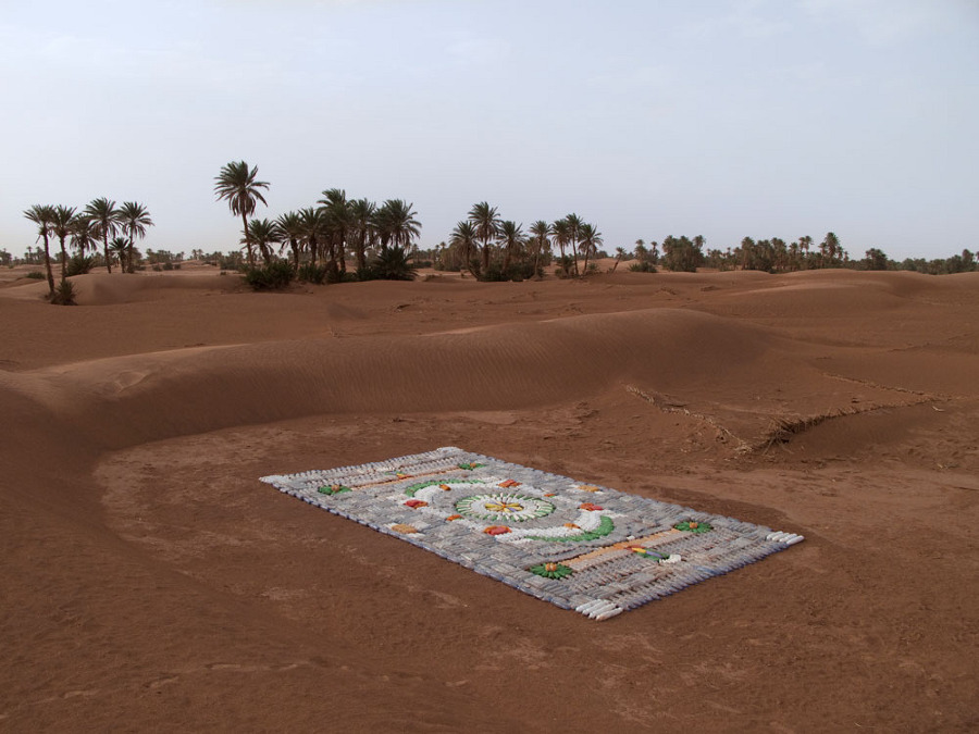 Dazzling Carpet of Plastic Bottles Adorns the Moroccan Desert Green Prophet