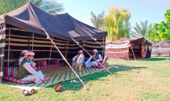 al ain zoo men in tent