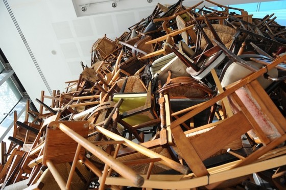 Tadashi Kawamata, Chairs for Abu Dhabi, recycled materials, eco art, green design,