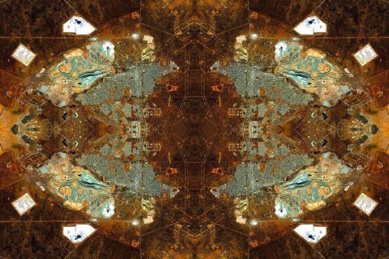 David Thomas Smith's Persian Carpets Made from Google Maps, Fimiston Pit Open Gold Mines as Persian Rug