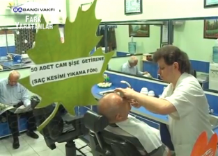 Turkish Barber Turns His Shop into a Mini Recycling Center