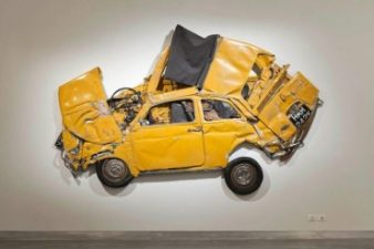 Ron Arad Immortalizes Six Fiat 500s by Crushing Them for Israeli Art Exhibit