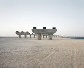 Abandoned Dubai Flyover Resembles Easter Island Sculptures