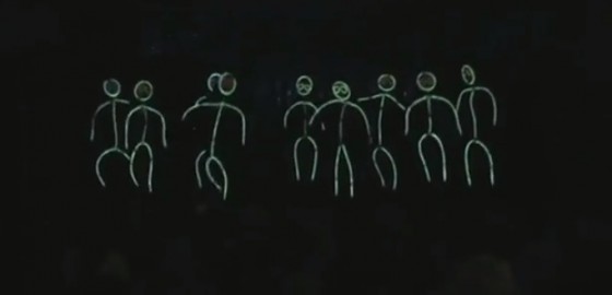 stickman dance from glow sticks