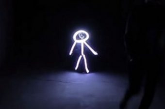 LED Lights Stickman Costume Shows Simple Is Sweet (and Green)