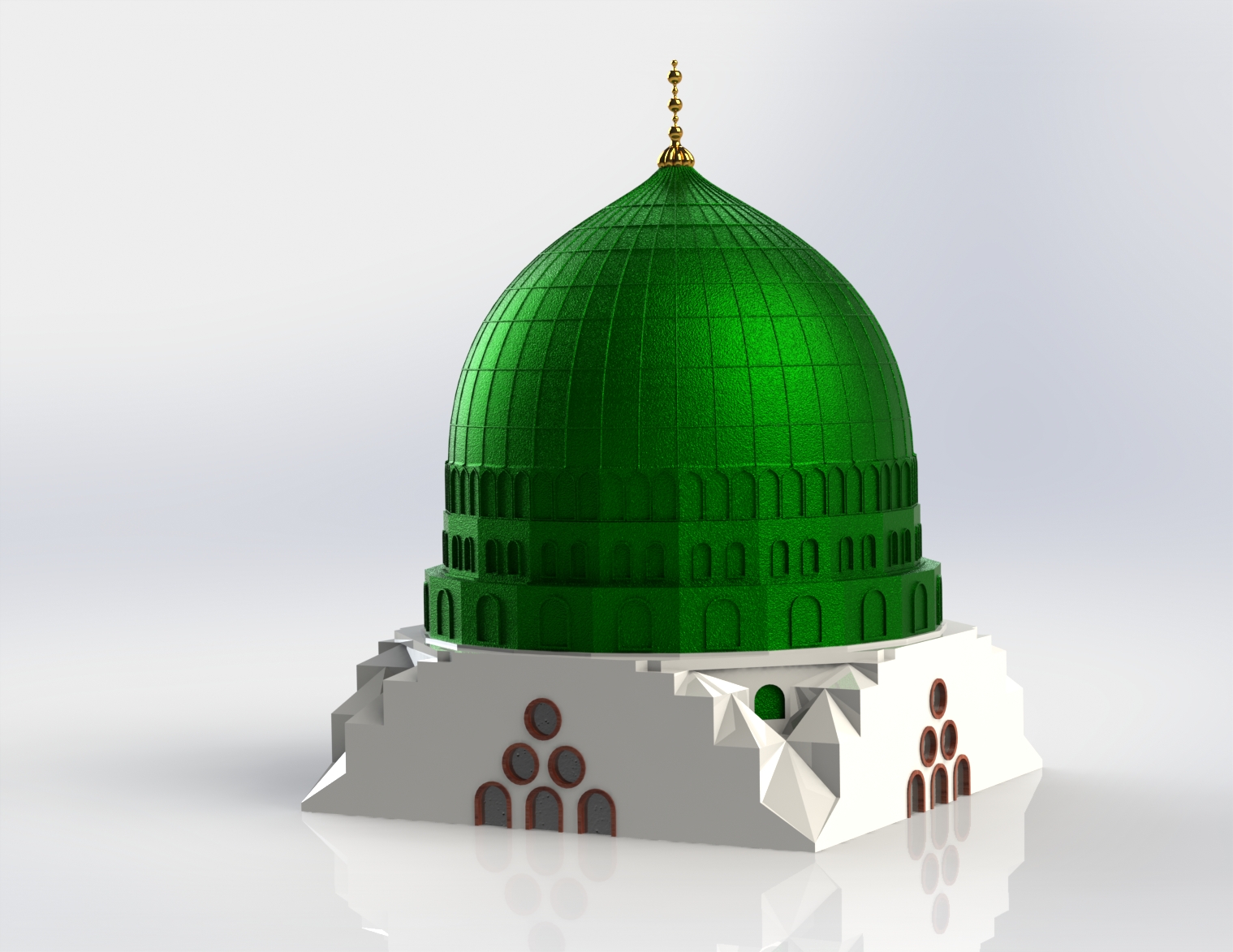3D print green dome mosque