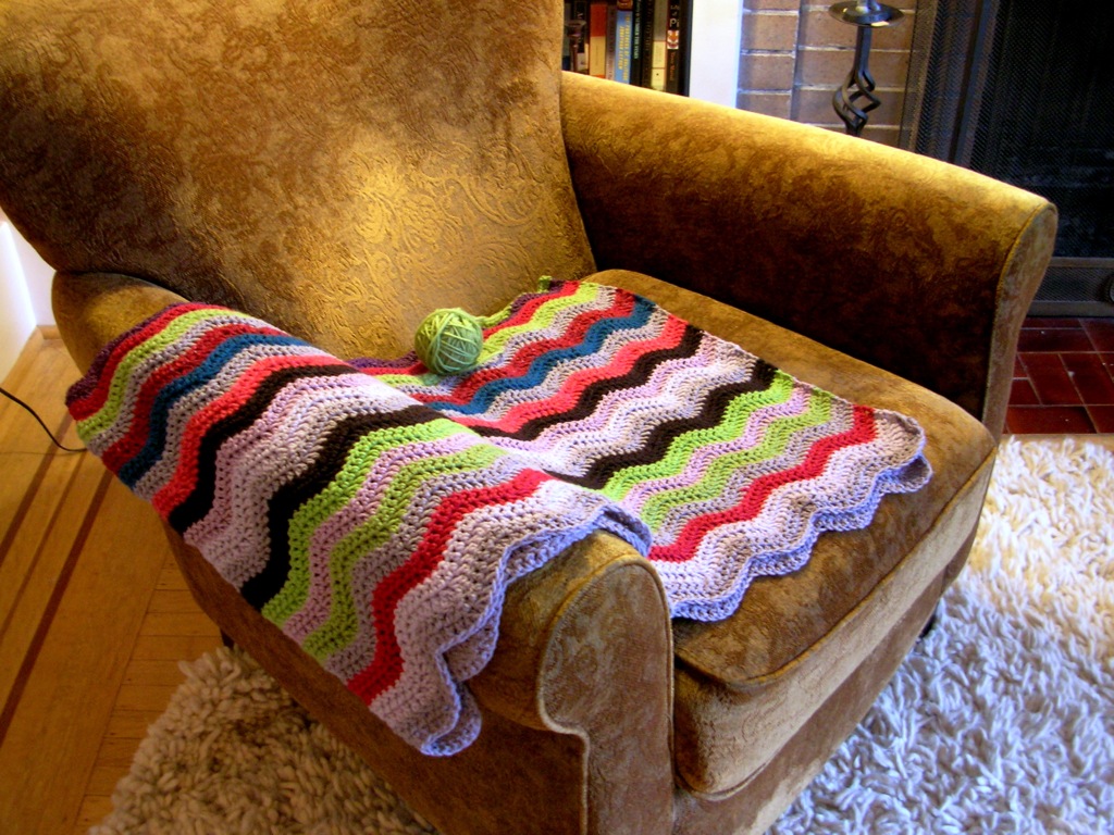 Afghans for afghans colorful blanket on armchair