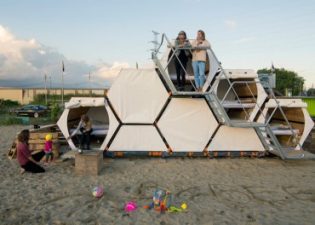 Would stackable B-and-Bee festival shelters work for refugees as well?