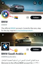 Should Pride flag colors appear on BMW Saudi Arabia?