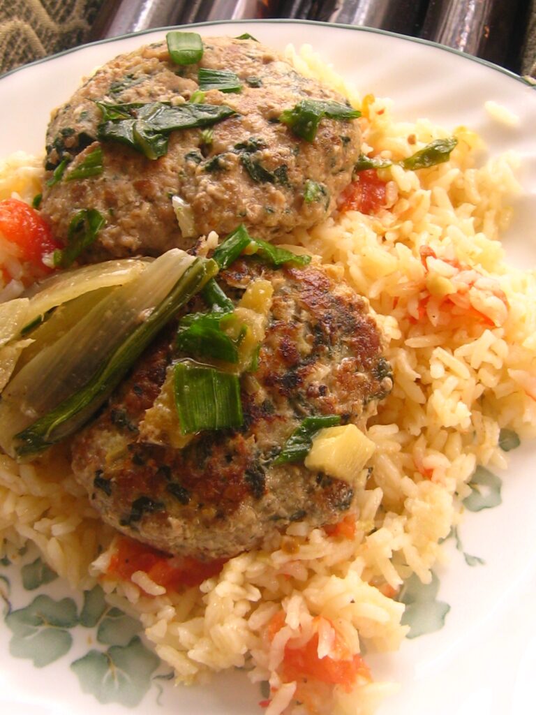 Bun-less Chicken Burgers With Swiss Chard