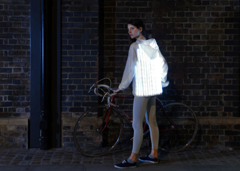 Car sensing cycling jacket with LED lights – when design gets silly!