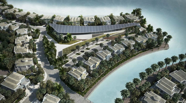 PV solar bridge for breakout net-zero Falcon Island development