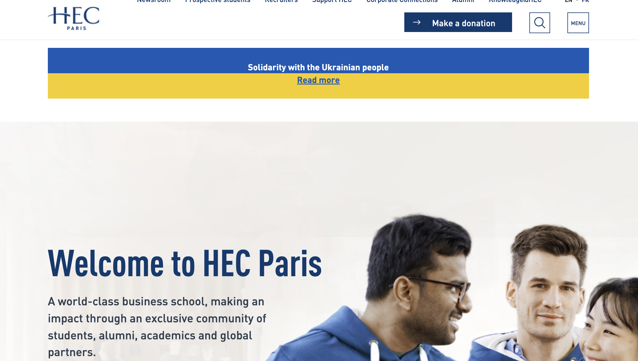HEC paris at FII, supporting Ukraine